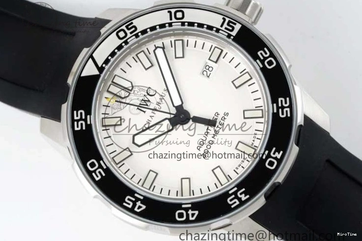 MIROTIME 0322 Premium Aquatimer Automatic SS RSF 1:1 Best Edition White Black Dial on Black Rubber Strap A 7067